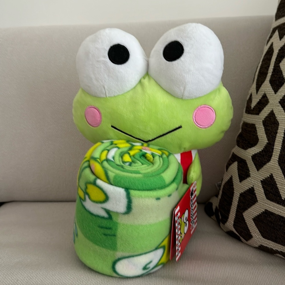 KEROPPI SANRIO CHARACTER PLUSH THROW SET NEW WITH TAG